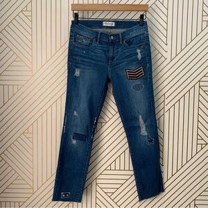 🍀 3/$30 Madewell skinny skinny military inspired patchwork jeans limited edition